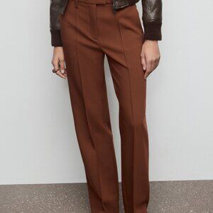 MANGO - Seam-detail straight-fit pants russet - 2 - Woman - NWT